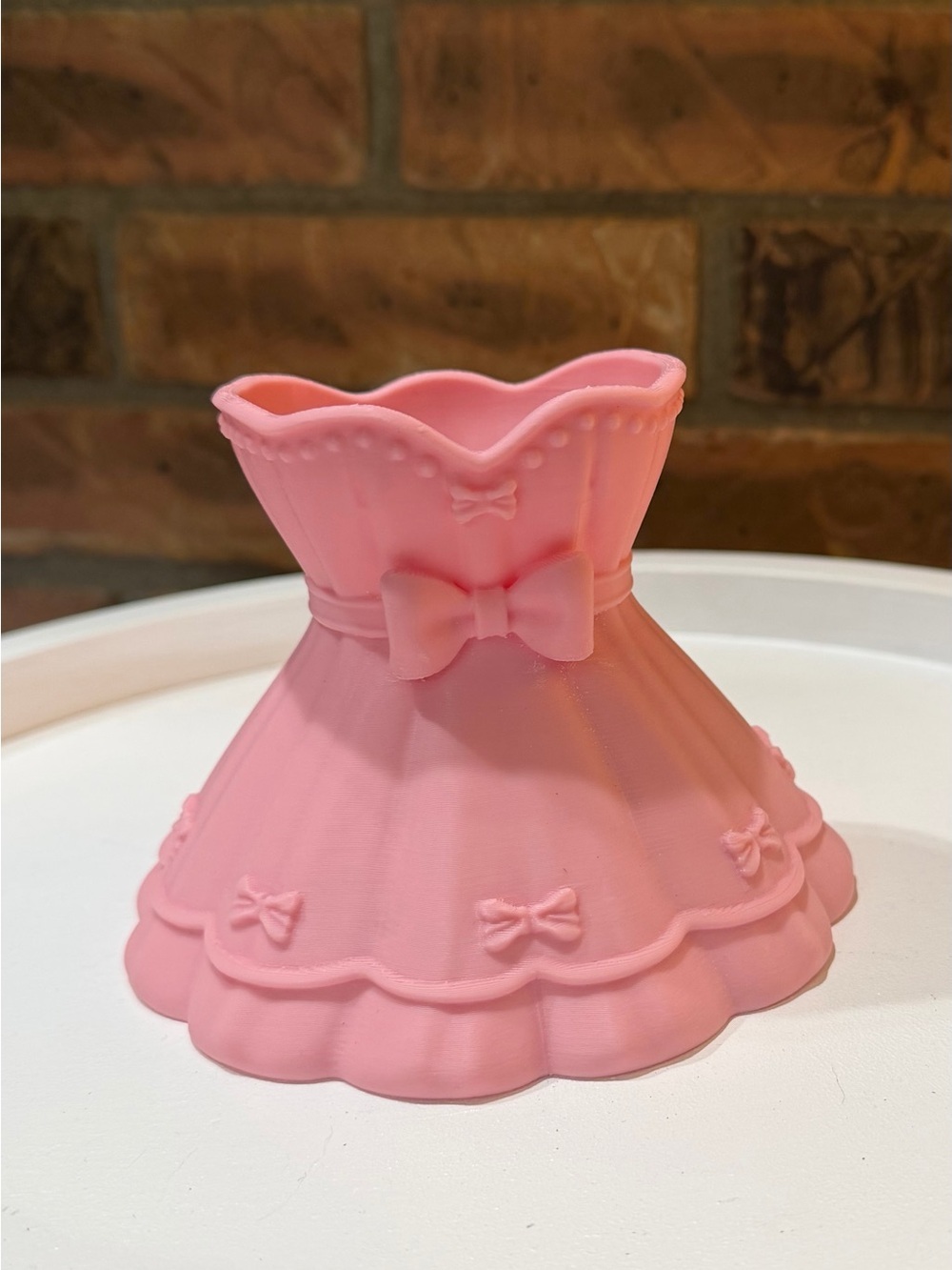Hand Crafted 3D Printed Pink Dress-Shaped Jewelry Holder/Trinket Tray NWOT - Picture 2 of 3